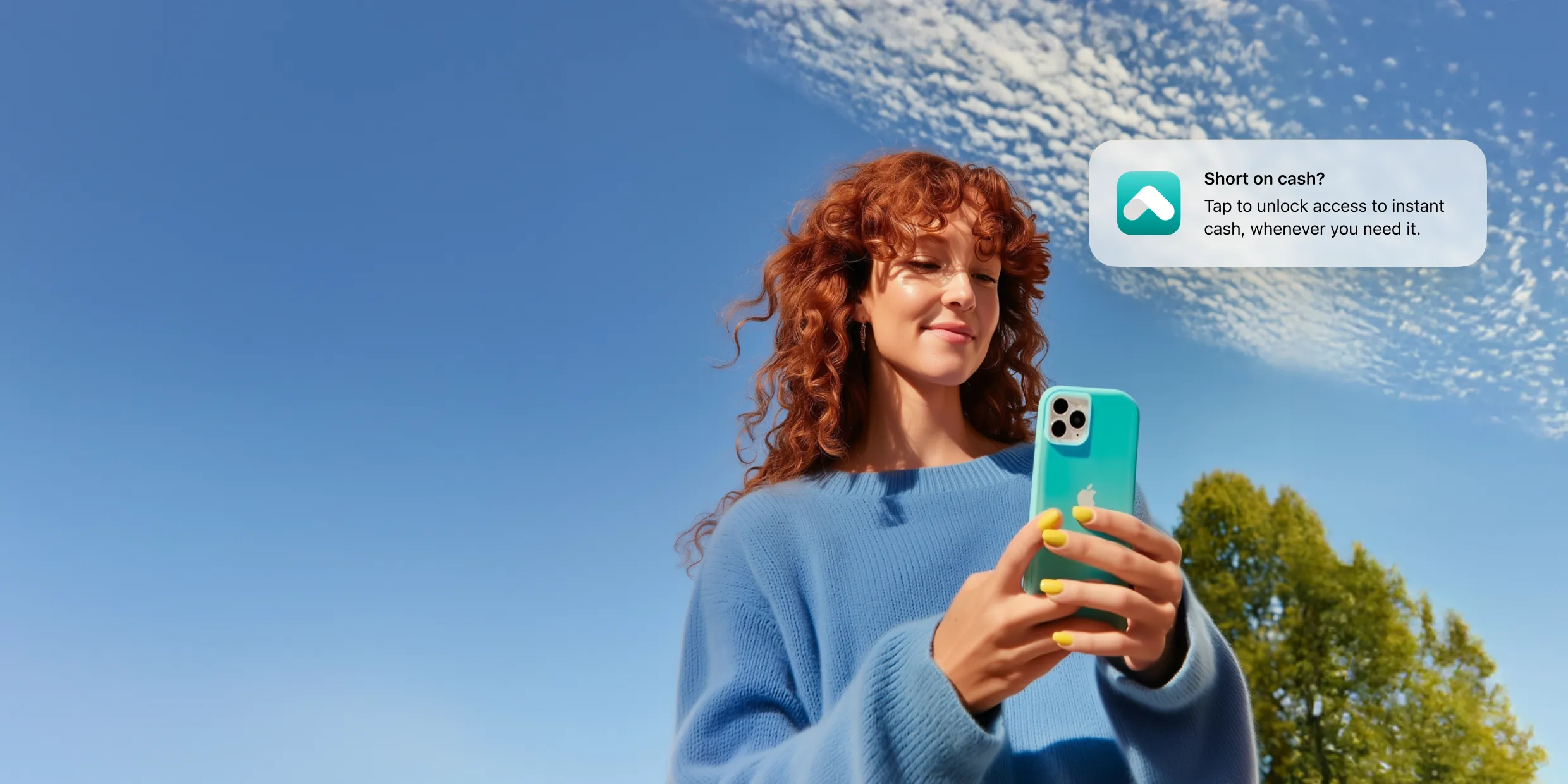 women looking at her phone